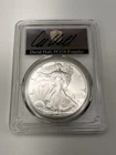 2024-P PCGS MS70 Silver Eagle w/Star Privy First Day of Issue Signed  David Hall
