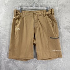 HUK Shorts mens Medium 32x10 Next Level Performance Fishing Zip Pocket Quick Dry