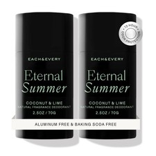 Each Every Aluminum Free Deodorant for Men Women, Coconut Lime - All Natur...