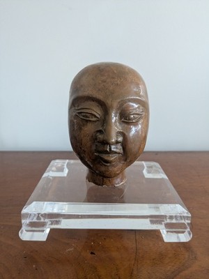 A Chinese antique clay fiqure Of a Lo- Han head
