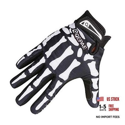 Skeleton Gloves Adjustable Large #1 Black - Full Finger - Skeleton Pattern