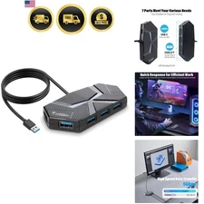 USB Hub 7 Port USB 3.0 Splitter Extender Multiport Adapter with Long Cable Lapto