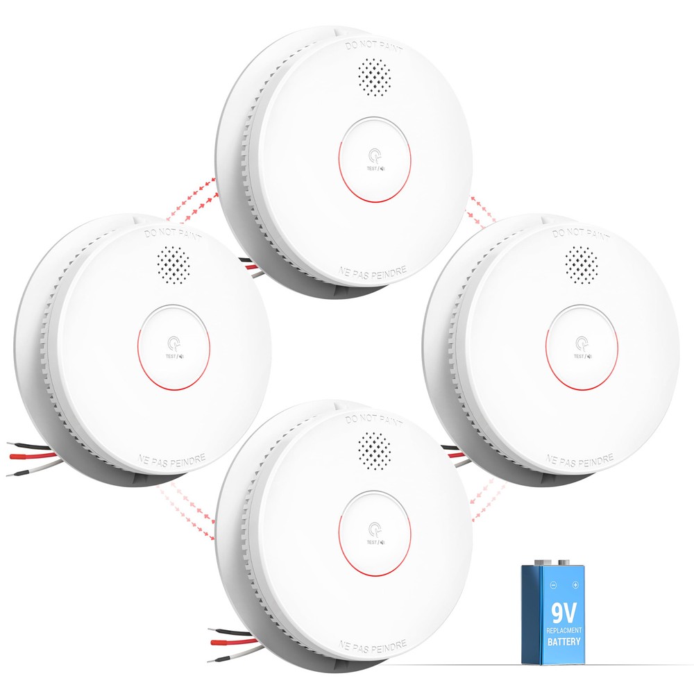 Smoke Detector, Hardwired Interconnected Smoke Detector, Photoelectric Smoke ...