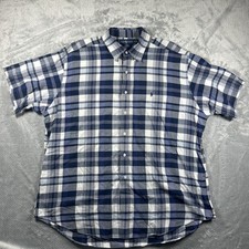 Vintage Ralph Lauren Shirt Mens XXL 2XL Plaid blue Button Up Pony Blake