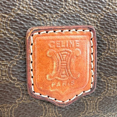 CELINE Vintage Macadam Clutch bag With Strap Brown | eBay