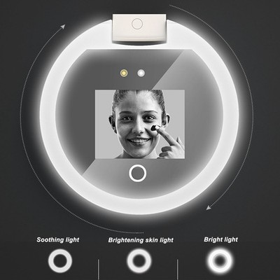 UV Mirror Sunscreen Testing Camera With Light 2X Magnification Travel Makeup