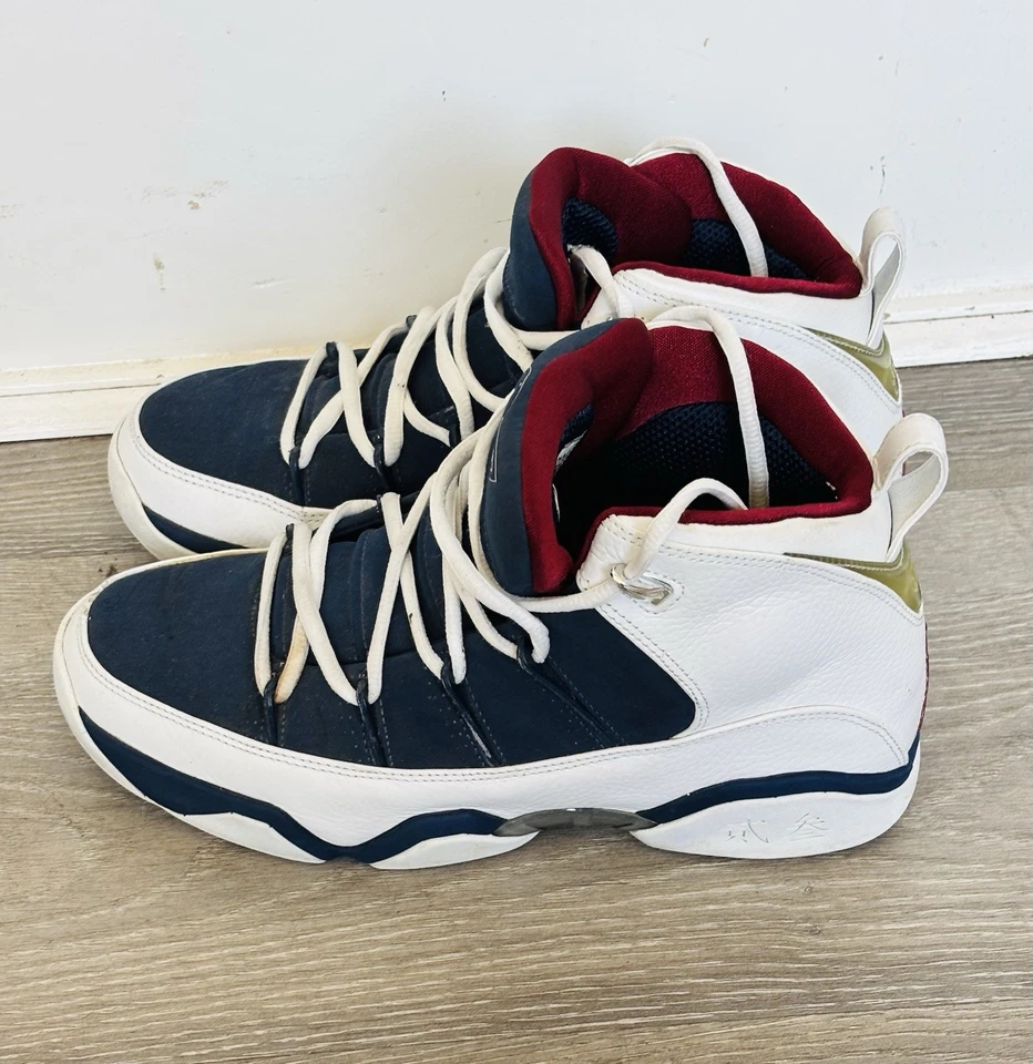 Zapatillas Air Jordan 9.5 Team Blanco Equipo Rojo Azul Marino 314308-161 Zapatos 8.5 Foto 4 de 4