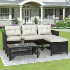 Segmart 3 Piece Patio Furniture Sectional Set