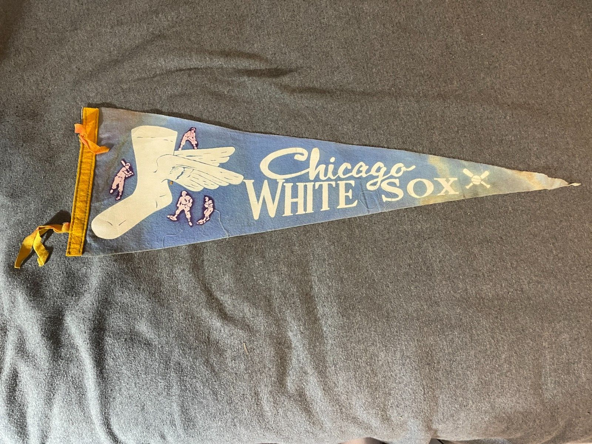Chicago White Sox 1940's 1950's Pennant Flying Sock & Players