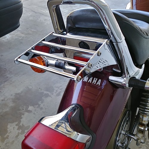 MINI CHROME LUGGAGE RACK YAMAHA XV VIRAGO 750/1000/1100 Highway Hawk 662-011 - Imagen 3 de 5