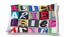 ARIEL Personalized Pillowcase featuring the name in photos of sign letters