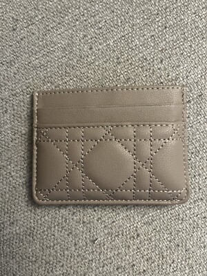 Luxury Leather Card Holder Beige Card Wallet Pretty Used CD Dior Style