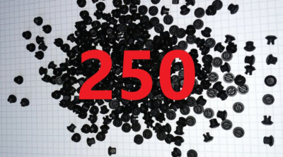 Lego Technic 250 Stück Gumminoppen rubber black 24375 6139223 42140 42069 17101