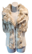 Faux Fur Vest Women Cream/light Brown Color Size M (says Xl But I Wear M)