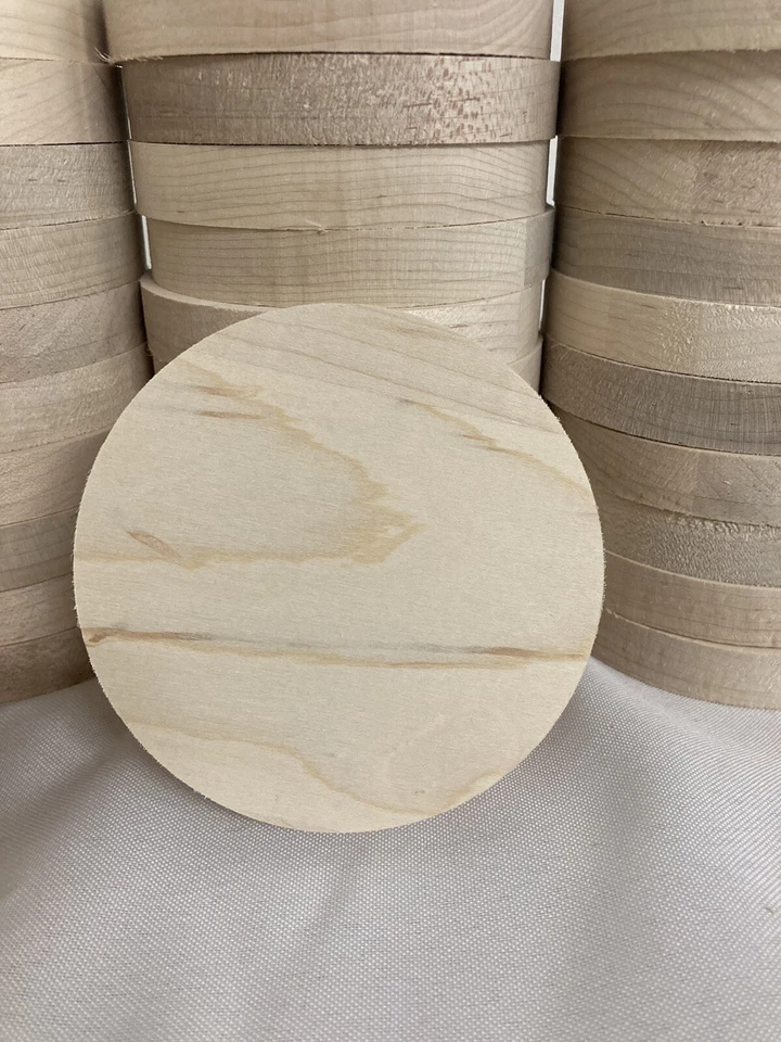 48 Piece 3.5” Maple Wood Circles Rounds  Crafts Weddings Coasters Ornaments - Image 3 of 4