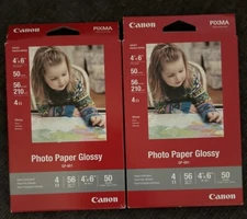 Canon Pixma Inkjet Photo Paper Glossy GP-601 4"x6" 50 Sheets Each X2