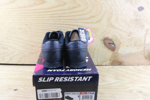 Fila Sneakers Womens 8 Wide Black Leather Memory Viable SR Athletic New - Picture 3 of 7