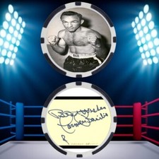 CARMEN BASILIO - BOXING HALL OF FAME - POKER CHIP - ***SIGNED/AUTO***
