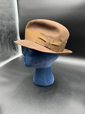 Dobbs Fifth Avenue New York Fedora Hat Size 7 1/4 Dark Brown