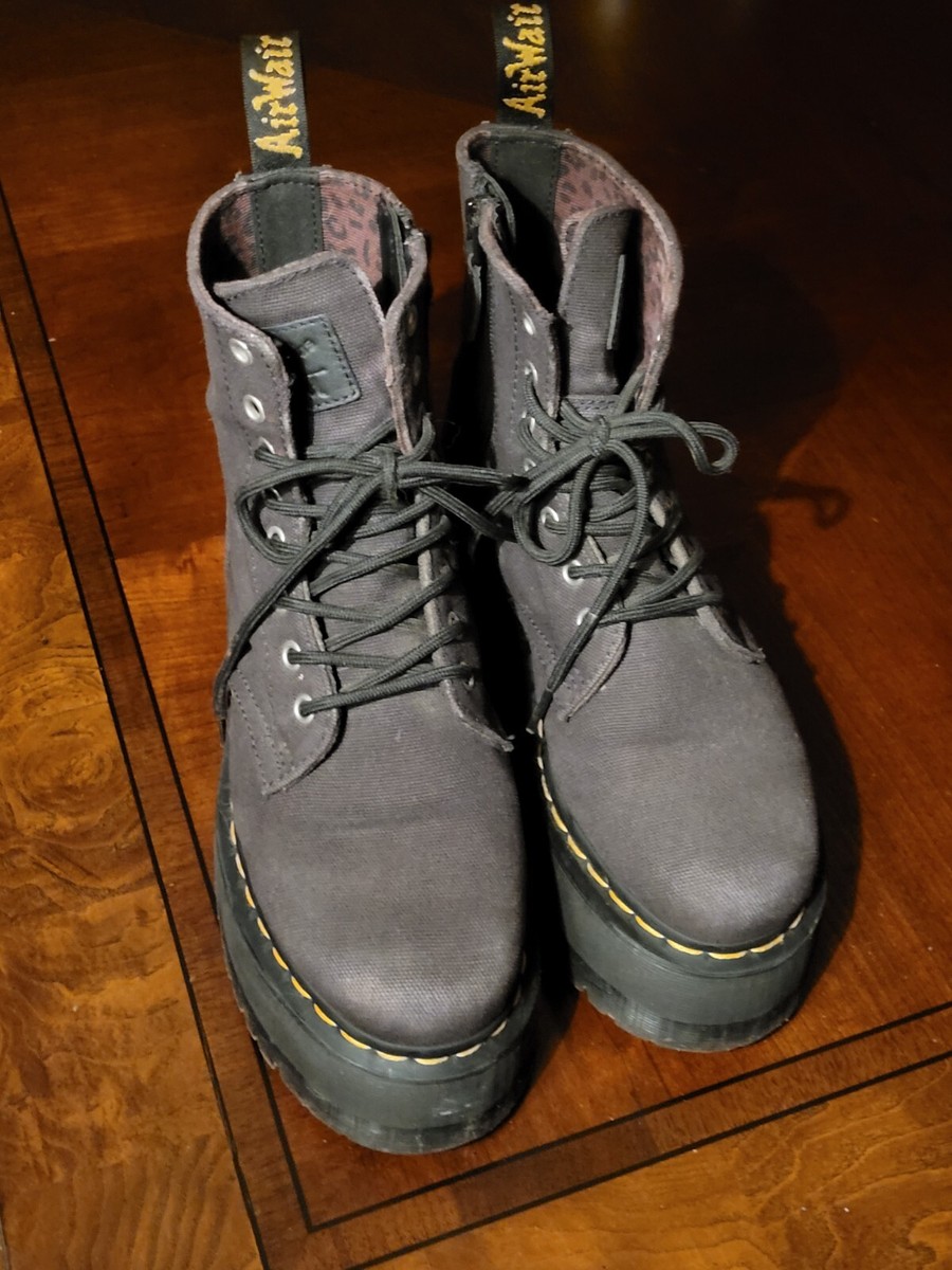 Dr. Martens Jadon Max X-Girl Black Canvas Platform Boots