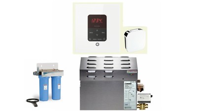 Mr Steam - Steam Bath Generator Package in Square White Finish