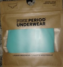 Victoria's Secret Pink PERIOD PANTY Hipster Small New teal ice logo