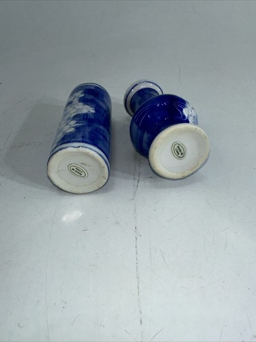 2er Set chinesische blau-weiße Kirschblütenvase 4 Zoll - Bild 9 von 11