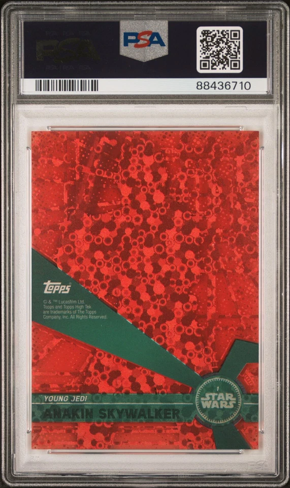 2017 TOPPS STAR WARS HIGH TEK 1 ANAKIN SKYWALKER RED ORBIT DIFFRACTOR /5 PSA 9! - Image 2 of 2