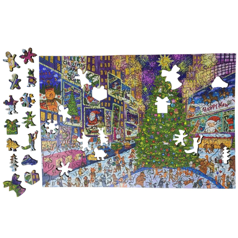 Wooden Puzzle for Adults by FoxSmartBox - 220 Pieces - New York Holiday Lights - Image 4 of 4