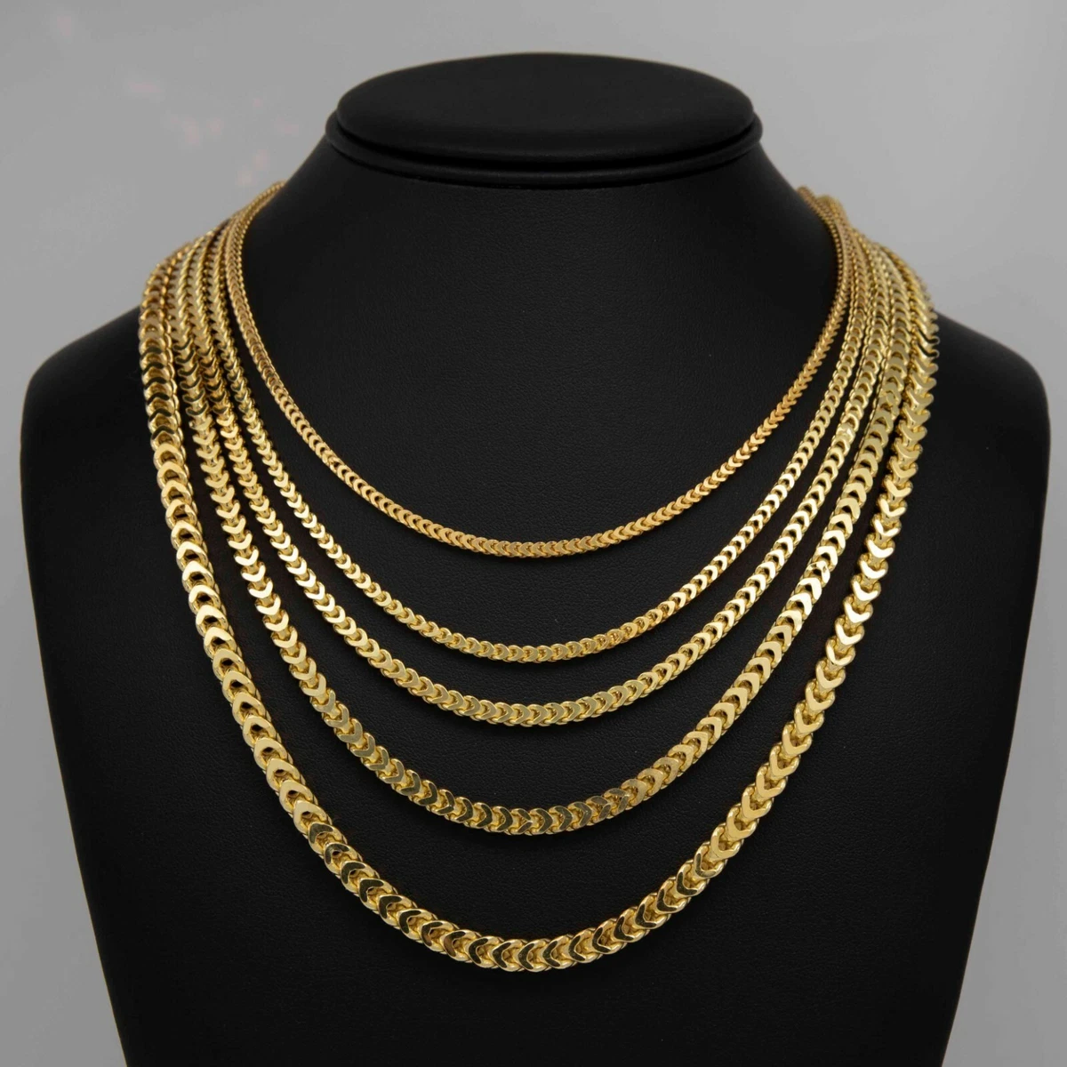 outlet sale New 14K Franco Chain Necklace Real Gold Plated