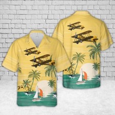 US Navy Naval Aircraft Factory N3N 3 Yellow Peril Hawaiian Shirt