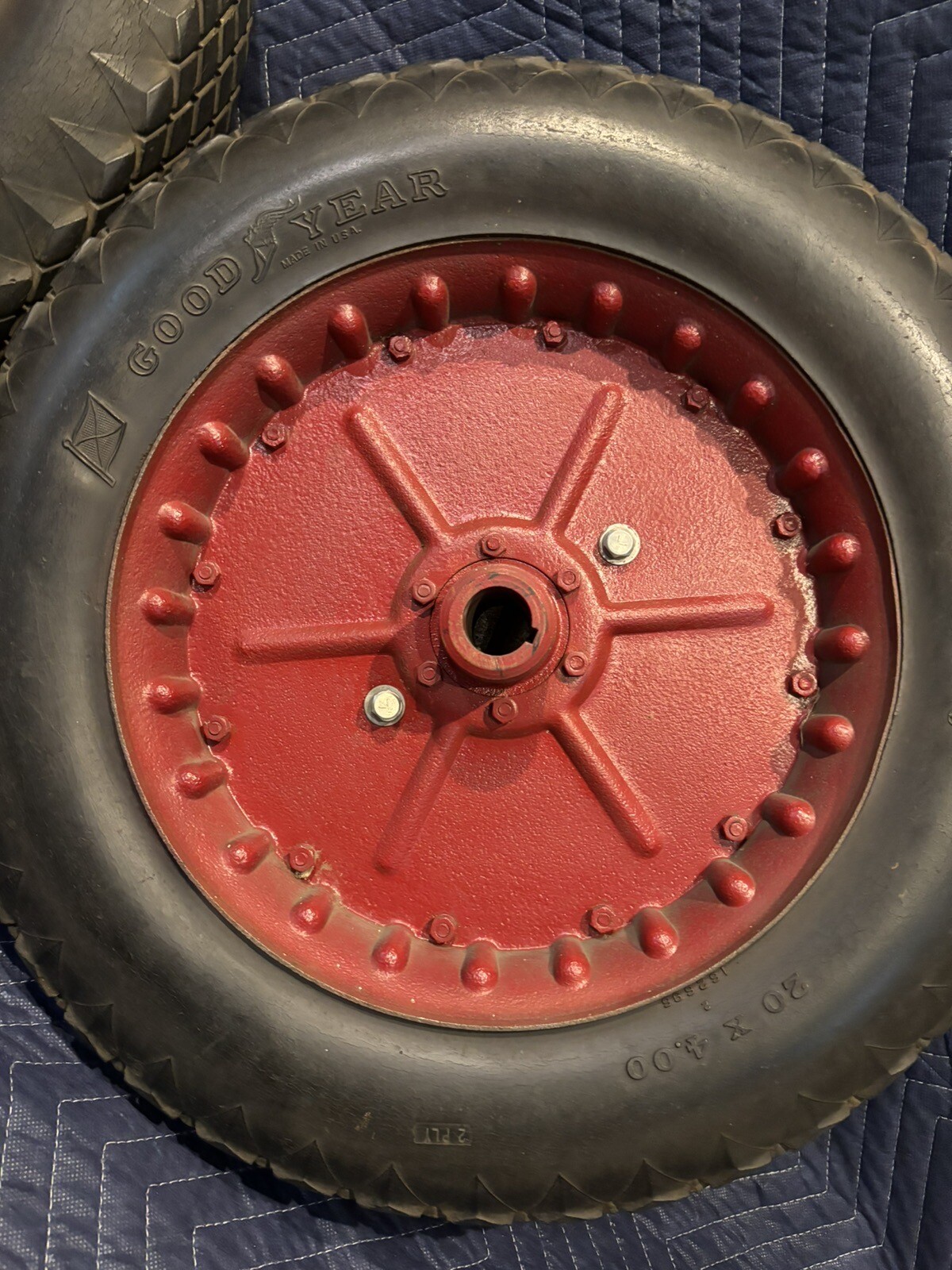 2 Rare Antique Vintage Speedway Car Wheel Cast Iron Hubcap Goodyear