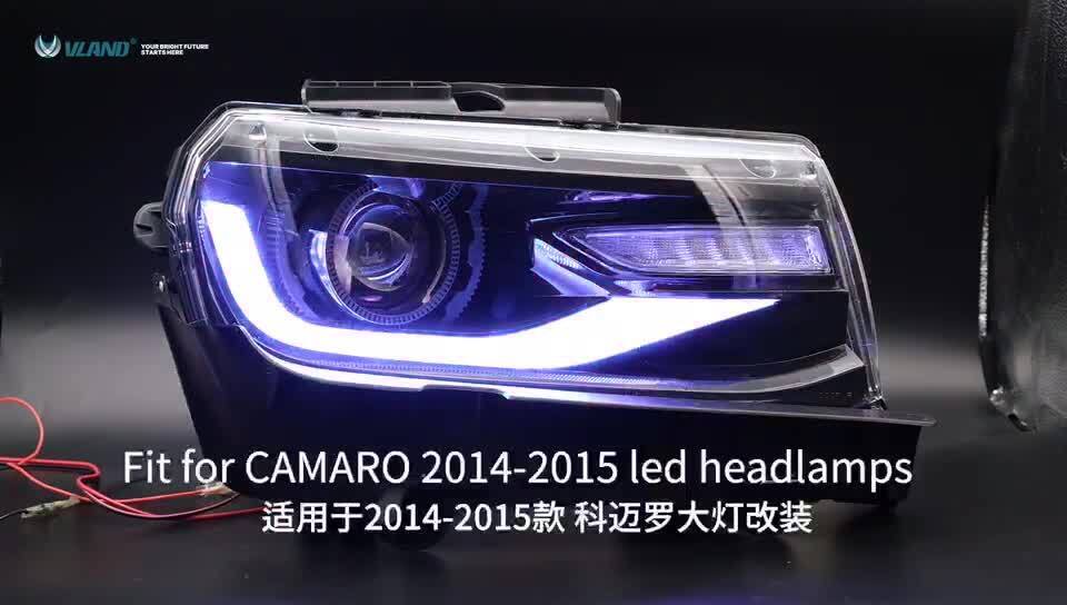 VLAND Headlights w/RGB DRL + LED Bulbs For 2014 2015 Camaro VLAND Headlights w/RGB DRL + LED Bulbs For 2014 2015 Camaro