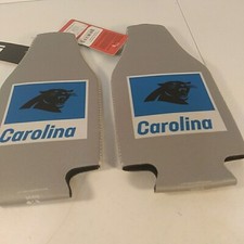 Carolina Panthers 2-PACK Zipper BOTTLE Retro THROWBACK Coozie NFL LOGO Football