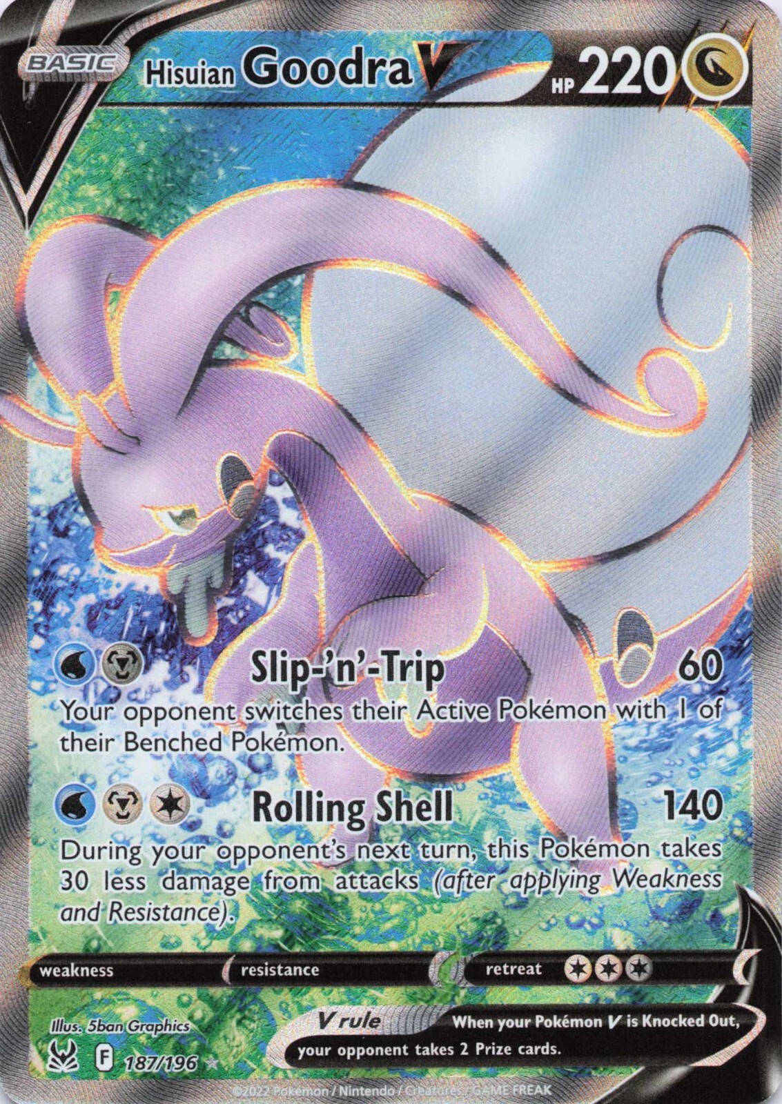 Hisuian Goodra V #187/196 - Lost Origin - Full Art - Pokémon TCG - NM