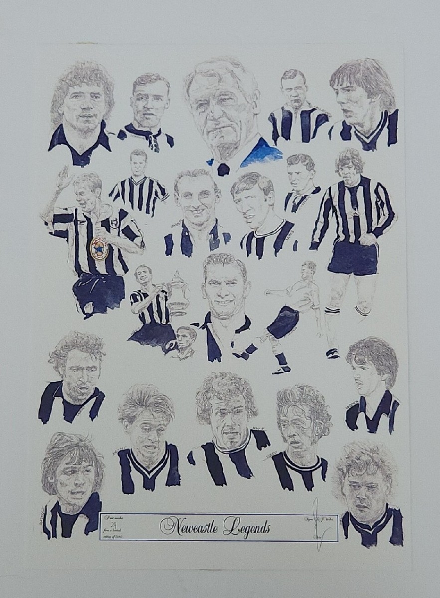 Newcastle United FC Print Signed DJ Walker #24/2000 Newcastle