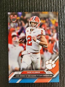 Cade Klubnik Clemson 2024 Bowman U NOW Football Card 42 Blue Parallel 12/49