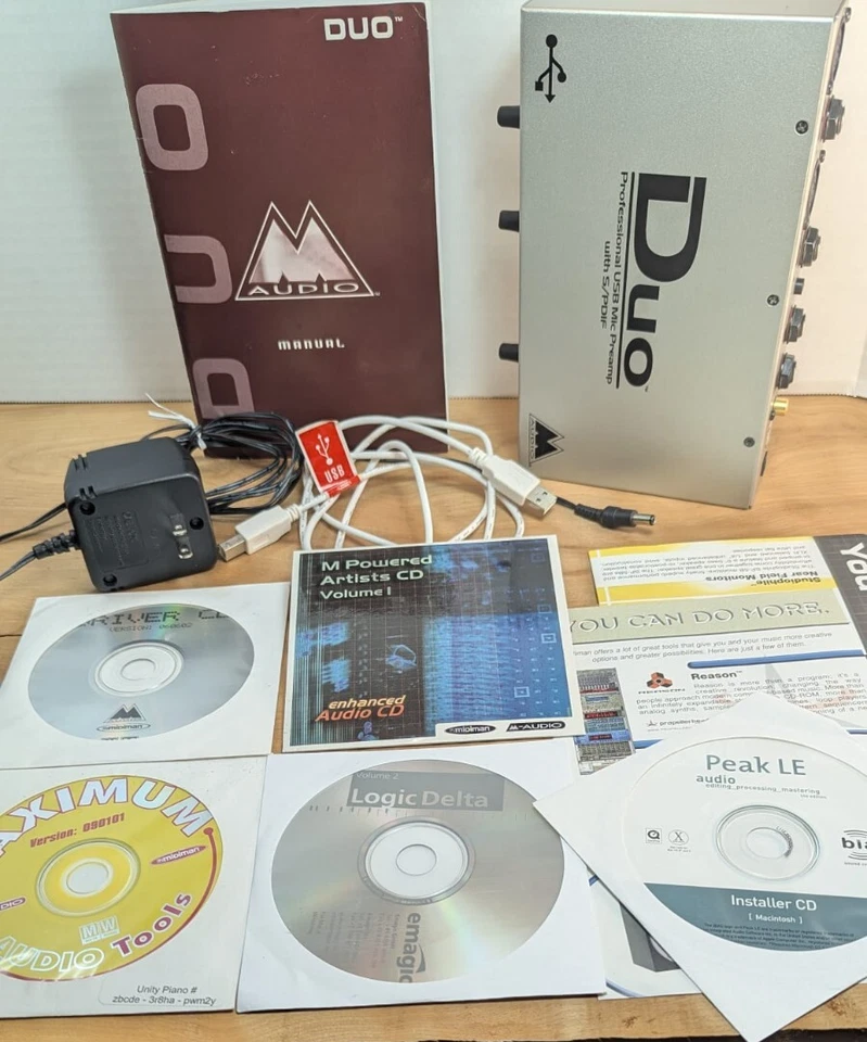 M-Audio DUO Dual Microphone Preamp Interface XLR-USB, w/All Cables, Software - Image 2 of 4