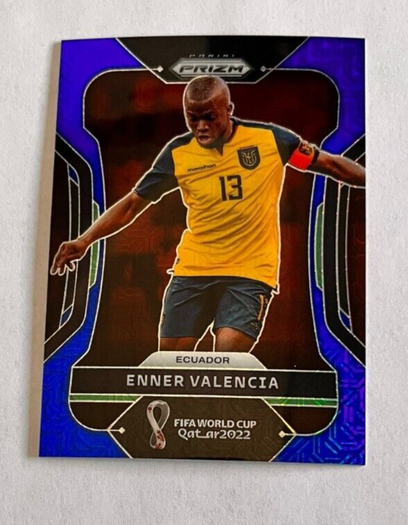 2022 Panini Prizm World Cup Blue Mojo Enner Valencia #24/75