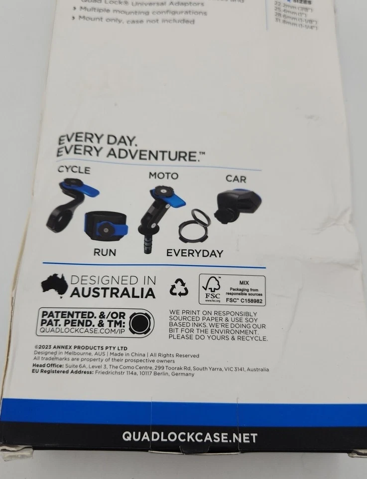 Motorcycle Handlebar Mount Quad Lock  Smartphone QLM-HBR New  - Image 3 of 4