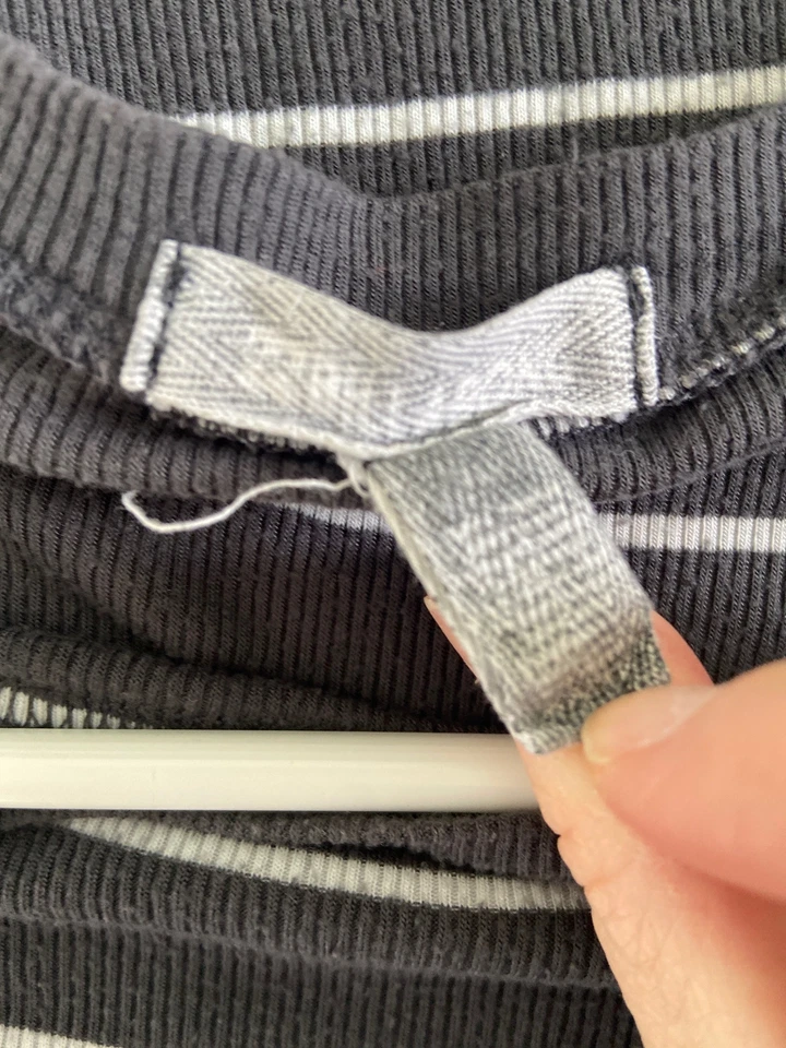 Vestido Camiseta Billabong Mujer XS Rayas Gris Primavera Verano Foto 3 de 4