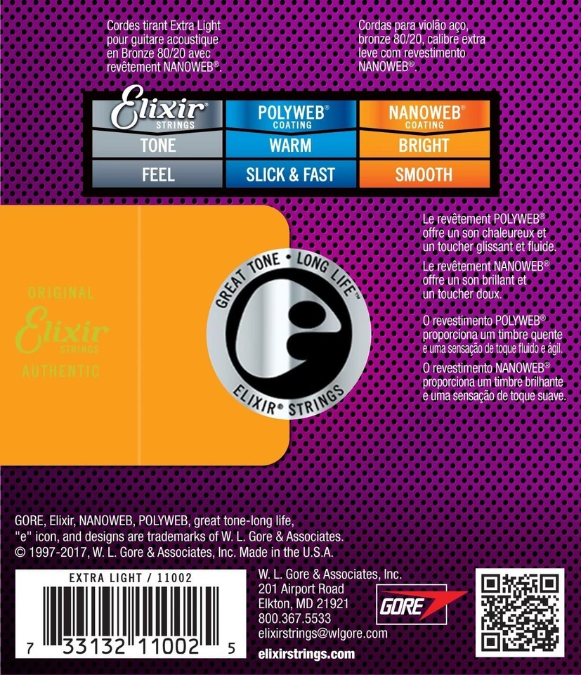 Nanoweb Extra Light Acoustic Guitar Strings 2-Pack - Image 2 of 3