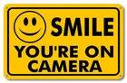 NEW SMILE YOU'RE ON CAMERA SECURITY WATERPROOF BUSINESS YELLOW SIGN VIDEO CCTV 