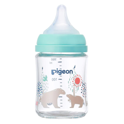 Pigeon - Breast Milk Feeling Heat-Resistant Glass Bottle - 160ml - Bear - Picture 3 of 8