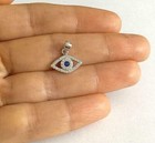 925 Sterling Silver Evil Eye Pendant, 14mm Evil Eye Charm - ESN20