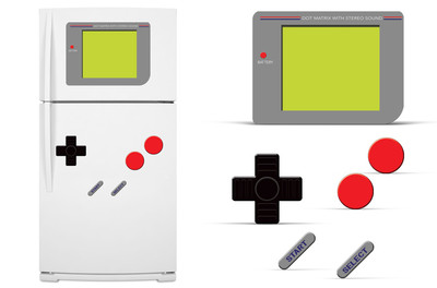 Dry Erase Refrigerator Vinyl Gamer Decal Funny Fridge Vintage Stickers GAME BOY