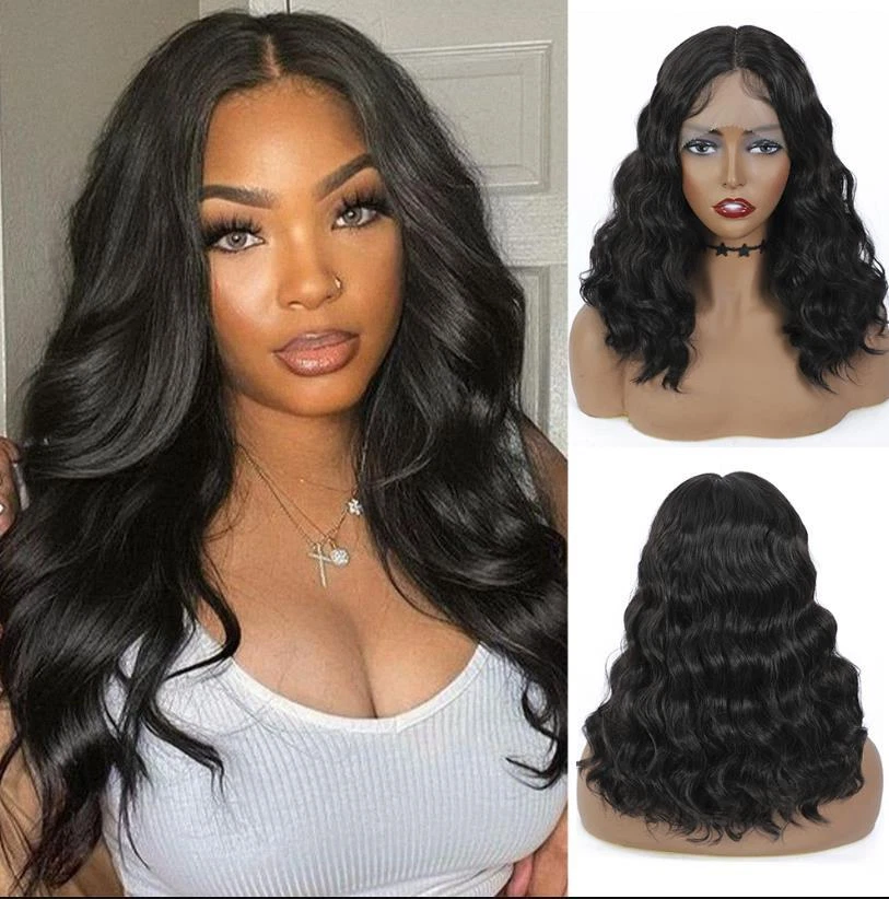 Black synthetic outlet lace front wig