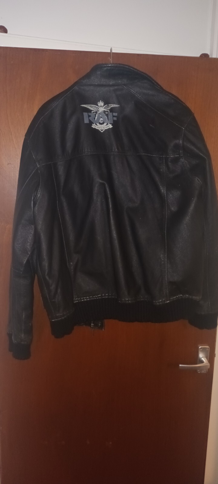 Mens Black Leather Bomber Jacket Xl eBay