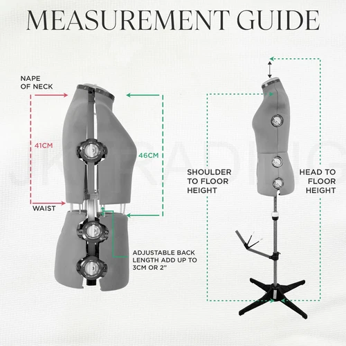 JKCrafts 8Parts SZ8-14 Adjustable Dressmakers Dummy Model Mannequin Sewing GREY - Picture 4 of 9