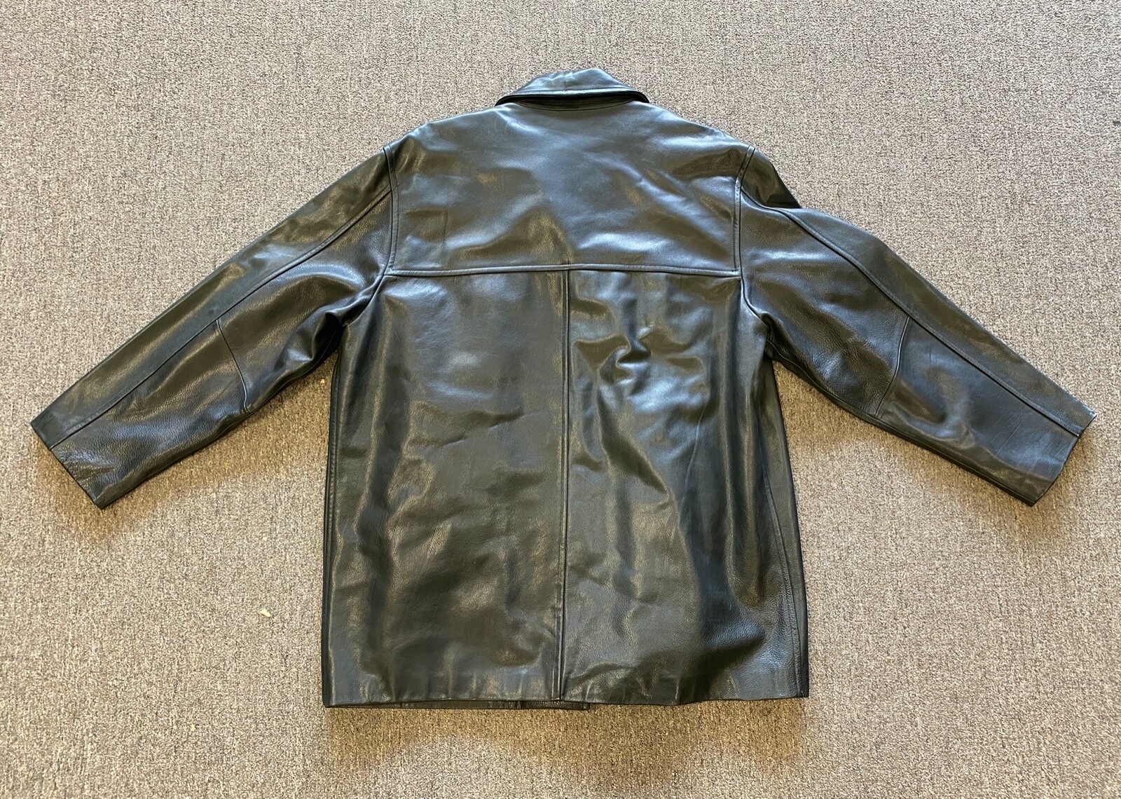 Coach Men's Black Leather Coat Jacket Size XL Gem